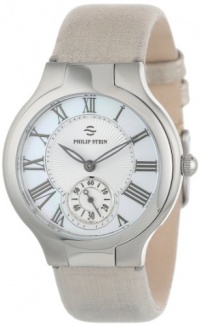 Philip Stein Women's 41-CMOP-CMBZ Round Mother-Of-Pearl Bronze Metallic Calf Strap Watch