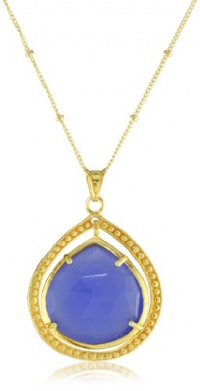 Coralia Leets Jewelry Design Riviera Collection Large Single Frame Necklace Deep Blue Chalcedony