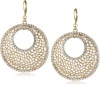 Kenneth Jay Lane Gold Filigree, Crystal Edge Drop Earrings