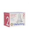 Lifefactory Silicone Nipples Stage 2, 2 Pack, Clear