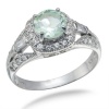 7MM Green Amethyst Ring In Sterling Silver 1.50 CT (Available In Sizes 5 - 9)