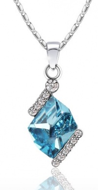 Elegant Swarovski Elements Crystal Pendant Necklace - (Blue) 2016401