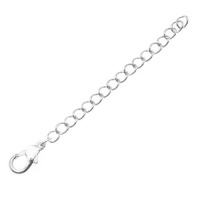 Silver Plated Chain Necklace Extender - 2 Inch W/ Lobster Clasp (5)