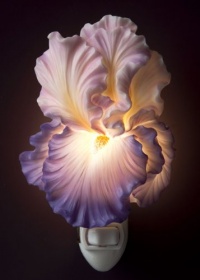 Purple Bearded Iris Night Light - Ibis & Orchid Flowers of Light Collection