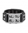 G by GUESS Women's Black Pyramid Cuff Bracelet, HEMATITE