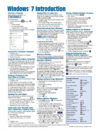 Windows 7 Quick Reference Guide (Cheat Sheet of Instructions, Tips & Shortcuts - Laminated Card)