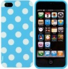 iTronz Blue iPhone 5 Polka Dot Case for Apple Soft Gel TPU Material (Blue Case)