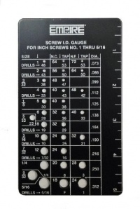 Empire Level 2760 Screw ID Gauge, SAE Standards 1 to 5/16-Inch