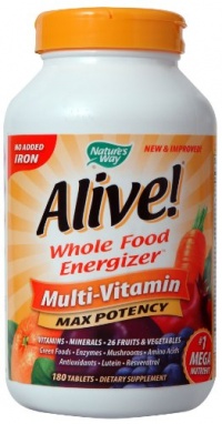 Alive Max Potency (No Iron Added) Multivitamin, 180 tablets