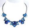 Style&co. Necklace, Hematite-Tone Blue Bead Frontal Necklace