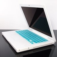 TopCase AQUA BLUE Keyboard Silicone Skin Cover for Macbook 13, 13.3 inches (1st Generation/A1181) with Free Mouse Pad