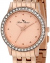 Lucien Piccard Women's 11696-RG-99 Monte Velan Rose Textured Dial Rose Gold Ion-Plated Stainless Steel Watch