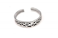 Sterling Silver Heart Toe Ring Adjustable Fit Include Gift Pouch.