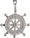 VINANI brand Germany 925 Sterling Silver Charm Pendant Wheel shiny Zirconia white Ship HSTR