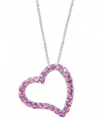 Effy Jewlery 14K White Gold Pink Tourmaline Heart Pendant, .89 TCW