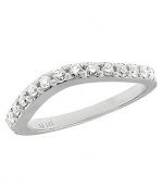 Effy Jewlery 14K White Gold Diamond Contour Band, .47 TCW Ring size 7