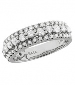 Effy Jewlery 14K White Gold Diamond Band, .95 TCW Ring size 7