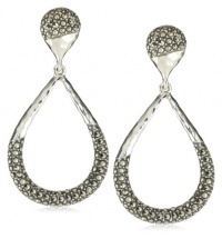 Judith Jack Silver SEA Sterling Silver and Marcasite Hammered Tear Drop Earrings