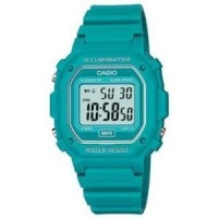 Casio F108WH Water Resistant Digital Watch with Turquoise Resin Strap