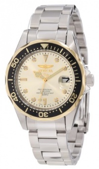 Women's Pro Diver Stainless Steel Case and Bracelet Champagne Dial Magnified Date