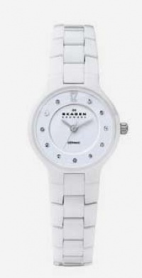 Skagen Women's SK572SSXWC Ceramic White Dial Watch