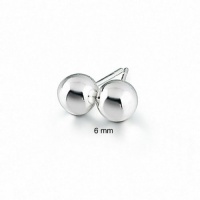 Bling Jewelry Sterling Silver Bead Ball Stud Earrings 6mm