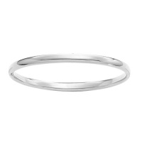 Sterling Silver Polished Guard and Hinge Bangle Bracelet