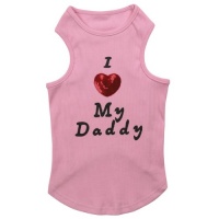 Casual Canine Cotton I Love My Daddy Dog Tank, X-Small, 10-Inch, Pink