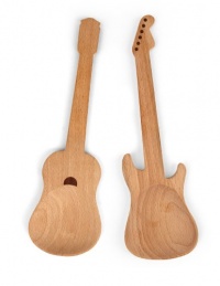 Kikkerland Rockin Wooden Spoons, Set of 2