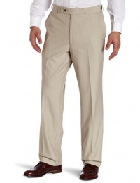 Louis Raphael Men's Blend Textured Solid Classic Fit Flat Front Dress Pant