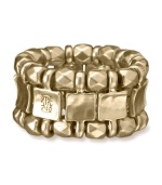 Decorate your digits with the Midas touch. Stretch ring by RACHEL Rachel Roy features a square pattern crafted in worn gold tone mixed metal.