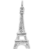 Ooo la la! This iconic charm represents France's world-renowned structure, the Eiffel Tower. Crafted in solid 14k white gold. Approximate length: 1-1/10 inches. Approximate width: 2/5 inch.