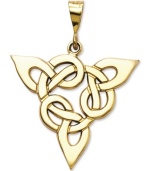 Symbolic for spirit, mind and body, this polished Trinity charm makes the perfect Celtic gift. Crafted in 14k gold. Chain not included. Approximate length: 1-4/5 inches. Approximate width: 1 inch.