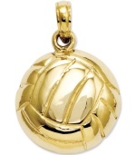 The perfect serve. This cute charm makes the perfect gift for the all-star volleyball player. Crafted in 14k gold. Chain not included. Approximate length: 9/10 inch. Approximate width: 3/5 inch.