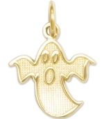 What a boo-tiful charm! This cute and creepy ghost charm is crafted in polished and textured 14k gold. Chain not included. Approximate length: 4/5 inch. Approximate width: 1/2 inch.