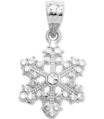 As unique as you are. This stunning cut-out snowflake comes in polished 14k white gold. Chain not included. Approximate length: 7/10 inch. Approximate width: 2/5 inch.