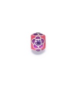 Purple cubic zirconia accents shine at the centers of purple enamel flowers on a pink background, surrounded by sterling silver in this cheerful bead. Donatella is a playful collection of charm bracelets and necklaces that can be personalized to suit your style! Available exclusively at Macy's.