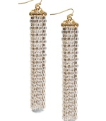 Trend alert: tassels are in! With a multitude of white plated gold tone mixed metal chains, INC International Concepts' shoulder-dusting style is sure to turn heads. Approximate drop: 3-1/2 inches.