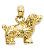 Pay tribute to your favorite breed! This adorable Cocker Spaniel charm will melt your heart. Crafted in polished 14k gold. Chain not included. Approximate length: 3/5 inch. Approximate width: 3/5 inch.