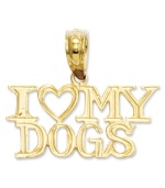 Show love for your loyal canine companion. This cute I Heart My Dogs charm is crafted from diamond-cut 14k gold. Chain not included. Approximate length: 3/5 inch. Approximate width: 7/10 inch.