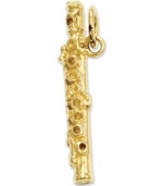 Fashion for your favorite flautist! This intricate charm features a detailed flute in 14k gold. Chain not included. Approximate length: 1 inch. Approximate width: 1/5 inch.