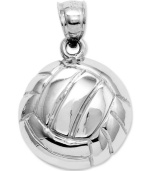 The perfect serve. This cute charm makes the perfect gift for the all-star volleyball player. Crafted in 14k white gold. Chain not included. Approximate length: 9/10 inch. Approximate width: 3/5 inch.