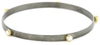 GURHAN Skittle Dark Silver with High Karat Gold Pearl Bracelet