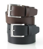 Finish off your dress look with this reversible leather belt from Hugo Boss.