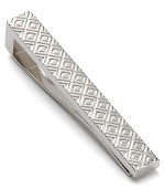 A diamond-inspired pattern embellishes this stylish brass tie bar from BOSS Black.