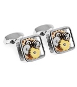 Set your style in motion with Tateossian Gear cufflinks. Ideal for the tech aficionado, they feature rotating cogs in mixed finishes.