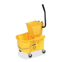 Genuine Joe GJO60466 Splash Guard Mop Bucket/Wringer, 6.50 gallon Capacity, Yellow