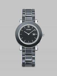 Fendi Ceramic Black Diamond Dial and Bracelet Quartz Watch - F641110D