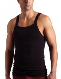 2(x)ist Mens Form Square Cut Tank Top, Black, Extra Large