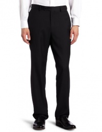 Louis Raphael ROSSO Men's Washable Wool Blend Flat Front Dress Pant, Black34x30